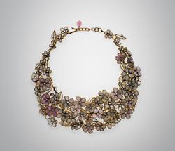 Floral bib necklace