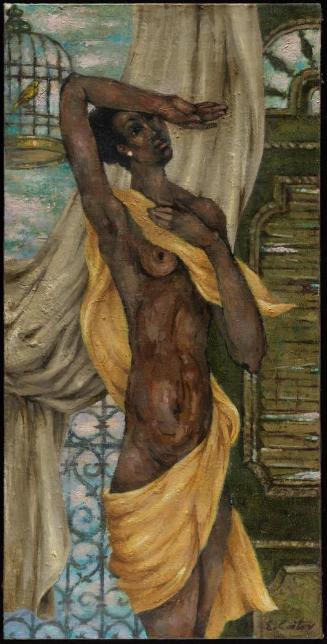 Draped Figure with Bird