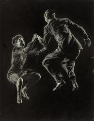 Willa Mae Ricker and Leon James Dancing the Lindy Hop (positive image, 1st of 2 photographs)