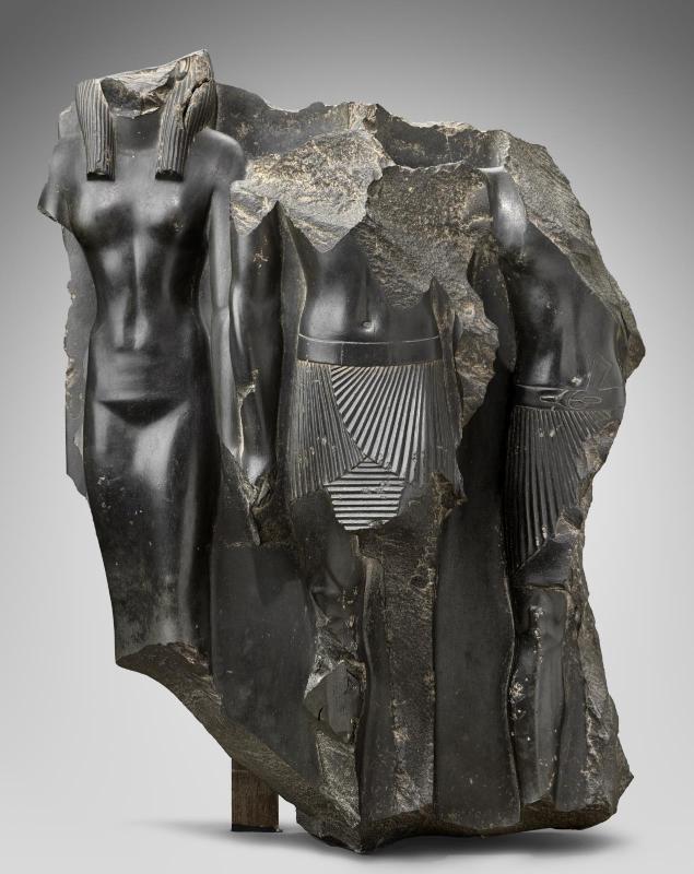 Fragmentary triad of Menkaura, Hathor and Nome god