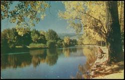 Truckee River in autumn. Photographed near Reno, Nevada.