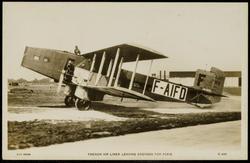 FRENCH AIR LINER LEAVING CROYDON FOR PARIS