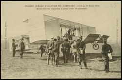 GRANDE SEMAINE D'AVIATION DE CHAMPAGNE (du 22 au 29 Août 1909) 
Bunau-Varilla s'apprête à partir avec un passager
