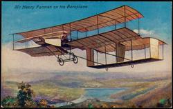 Mr. Henry Farman on his Aeroplane.