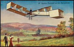 Mr. Santos Dumont on his Aeroplane