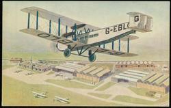 AN AIR-LINER PREPARING TO LAND AT CROYDEN AERODROME.