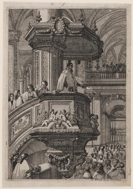 Pulpit with Preacher Facing Right (from a set of 6)