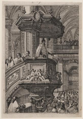 Pulpit with Preacher Facing Right (from a set of 6)