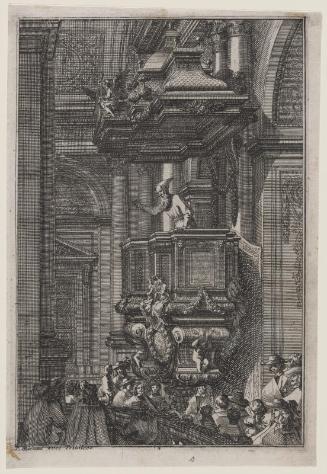 Pulpit with Preacher Facing Left (from a set of 6)