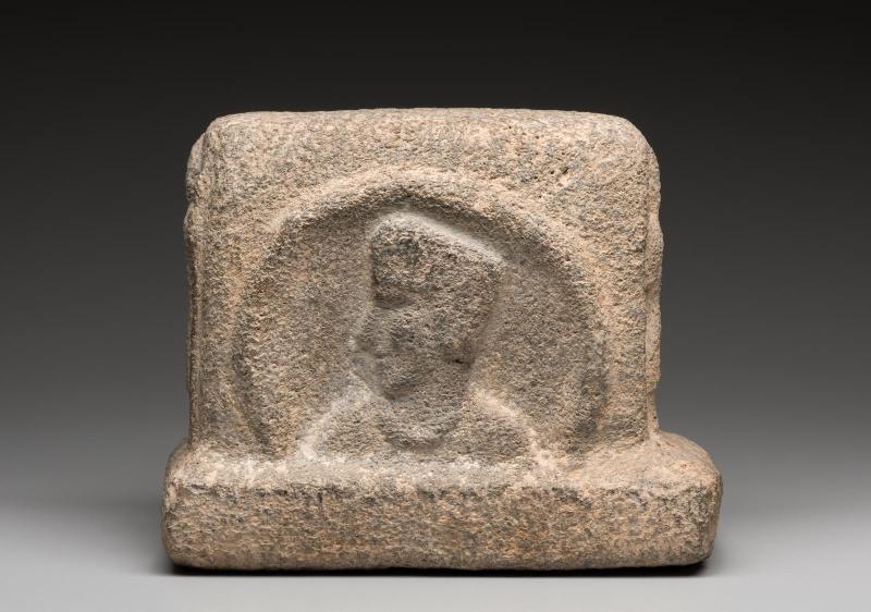 Stele with warriors and portrait profile