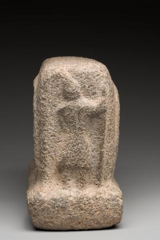 Stele with warriors and portrait profile