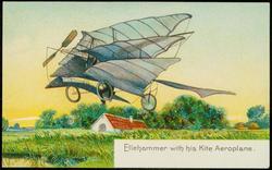 Ellehammer with his Kite Aeroplane.