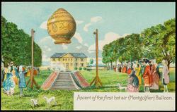 Ascent of the first hot air (Montgolfier) Balloon.