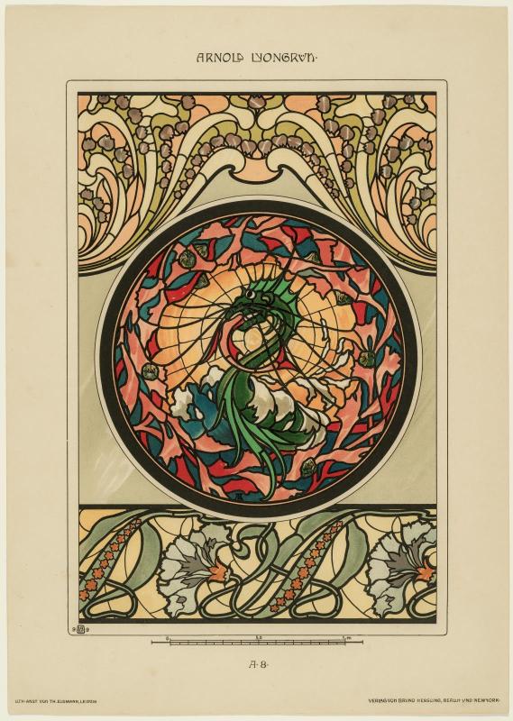 Plate A8, Vorbilder für Kunstverglasungen im Stile der Neuzeit, Erste Serie