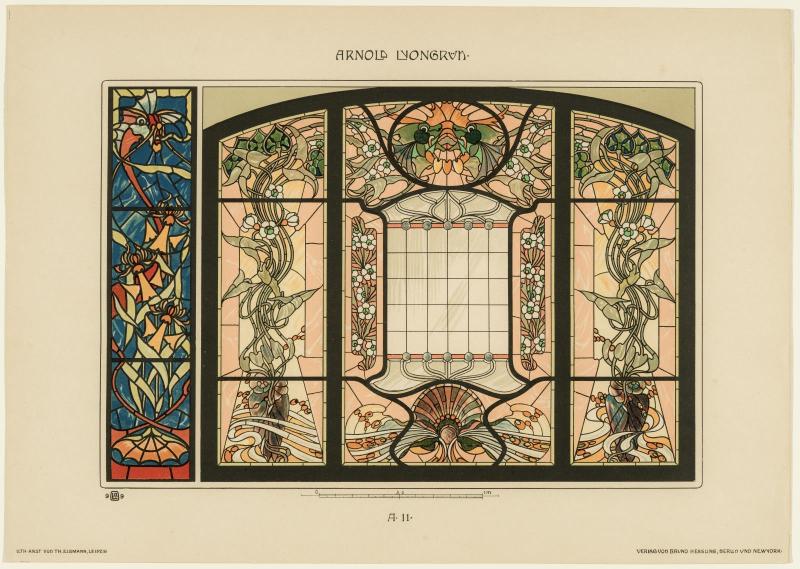 Plate A11, Vorbilder für Kunstverglasungen im Stile der Neuzeit, Erste Serie
