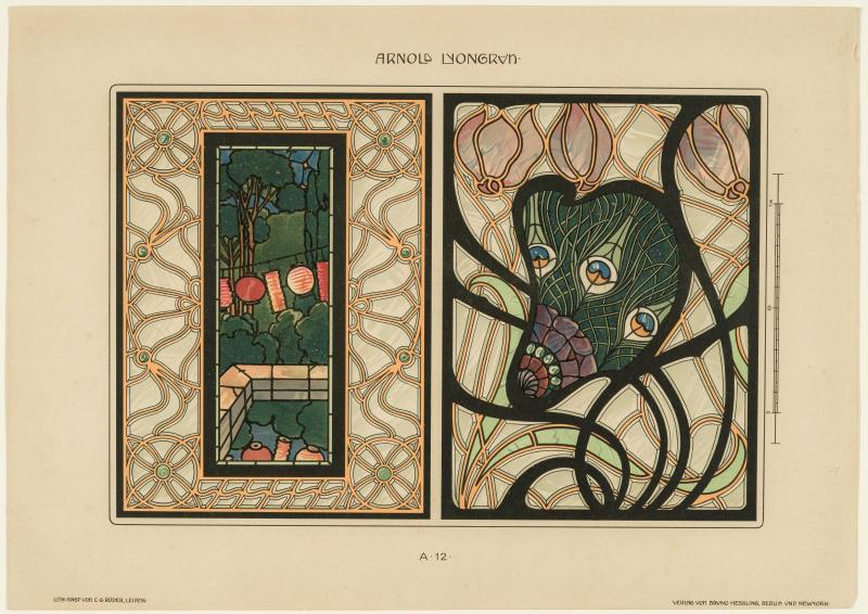 Plate A12, Vorbilder für Kunstverglasungen im Stile der Neuzeit, Erste Serie