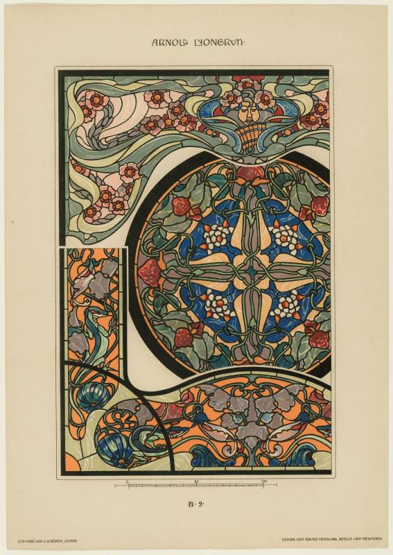 Plate B2, Vorbilder für Kunstverglasungen im Stile der Neuzeit, Zweite Serie
