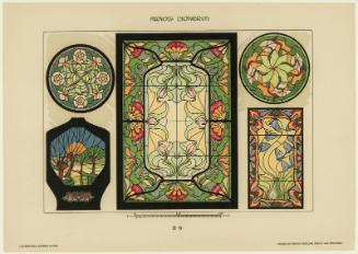 Plate B6, Vorbilder für Kunstverglasungen im Stile der Neuzeit, Zweite Serie
