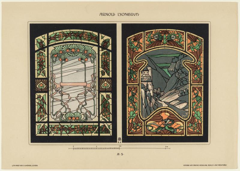 Plate A5, Vorbilder für Kunstverglasungen im Stile der Neuzeit, Erste Serie