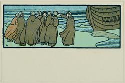 Women waiting at the shore