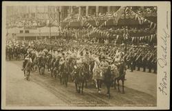 CORONATION 1902. TRUMPETERS AND LIFE GUARDS LEADING PROCESSION.
