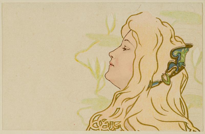 Blonde haired woman with a decorative head piece