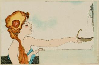 Woman holding an oil-lamp, from the series Love Thoughts