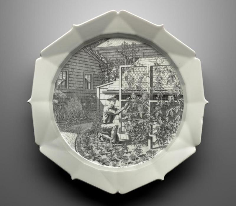 The Autobiography of a Garden on Twelve Engraved Plates: June, Training a Passion Vine