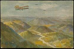 Squadriglia di "Caproni" sulla Conca di Tolmino 
Squadron of Caproni's Bilplanes over Tolmino
