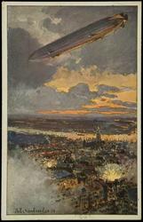 Zeppelin über Antwerpen.