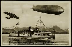 Bodensee Doppelschrauben Dieselmotorschiff Allgäu. Luftschiff LZ 127 "Graf Zeppelin" u. Dornier-Flugschiff Do X