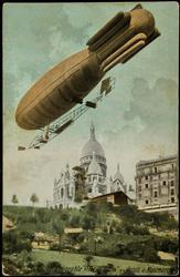 Le Dirigeable "Ville de Paris" au dessus de Montmartre