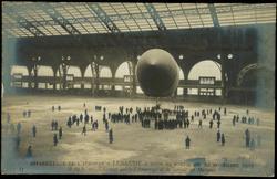 APPAREILLAGE DE L'AÉRONAT "LEBAUDY" POUR SA SORTIE DU 20 NOVEMBRE 1903. A 10h. 15', l'Aéronat quitte l'Amarrage de la Galerie des Machines