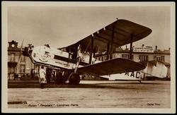 Avion "ARGOZY" Londres-Paris 19 passagers 3 moteurs "Jaguar" 480 c.v. Londres-Paris-Ligne des Indes Anglaises