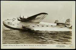 Clipper leaving for Europe from Marine Terminal, La Guardia Airport.