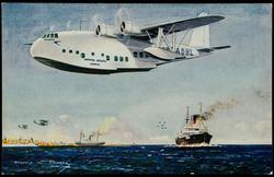 "CANOPUS" MAKING FOR ALEXANDRIA. THE NEW IMPERIAL AIRWAYS FLYING BOAT FOR EMPIRE MAIL SERVICES.