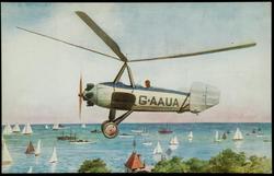 AN AUTO-GIRO AT COWES REGATTA. THE AUTO-GIRO, or rotating wing machine can stand very nearly still in the air and can descend almost vertically into a restricted area.