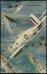 BLACKBURN SKUA DIVE-BOMBERS ATTACKING A SQUADRON OF GERMAN WARSHIPS