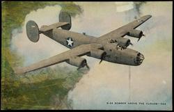 B-24 BOMBER ABOVE THE CLOUDS - The Consolidated B-24 has been officially christened "Liberator." This is one of the heavy bombers now in active duty.