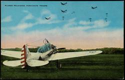 PLANES RELEASING PARACHUTE TROOPS
