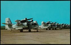 GN.1 - Grumman S2F "Trackers" on the flight line at Naval Air Station, Glenview, Illinois, awaiting their selected Air Reserve crews. These aircraft are used in anti-submarine warfare and play a vital part in the Reserve training program.