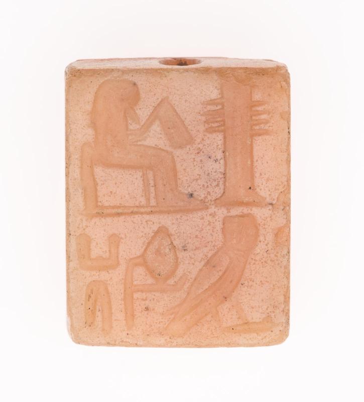 Banded plaquette with a hieroglyphic base