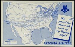 The pencil line shows the route of my Flagship Flight 
AMERICAN AIRLINES