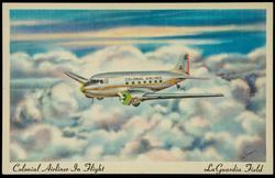 Colonial Airliner In Flight - La Guardia Field