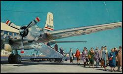 Only United Air Lines' spacious DC-6 and DC-6B Mainliners link the East and Midwest with the West and entire Pacific Coast.