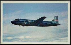 Capable of spanning the continent in 9 1/2 hours, United's "Age of Flight" 4-engined Mainliners will carry 52 passengers and 5500 pounds of mail and express at speeds up to 300 miles an hour.