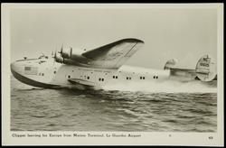 Clipper leaving for Europe from Marine Terminal, La Guardia Airport.