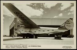 NEW YORK MUNICIPAL AIRPORT - LA GUARDIA FIELD Clipper outside of Seaplane Hangar