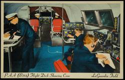 PAA (B314) Flight Deck Showing Crew - La Guardia Field