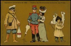 Exposition Universelle de 1900. - Théatre des Bonshommes Gillaume. (La Frise) 
-Child with statues.